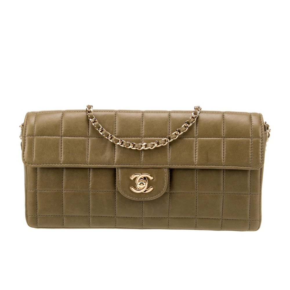 Vintage Chanel Shoulder Bag 2003 Karl Lagerfeld Collection Green Lambskin